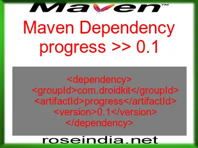 Maven dependency of progress version 0.1