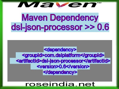Maven dependency of dsl-json-processor version 0.6