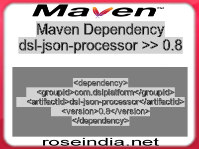 Maven dependency of dsl-json-processor version 0.8