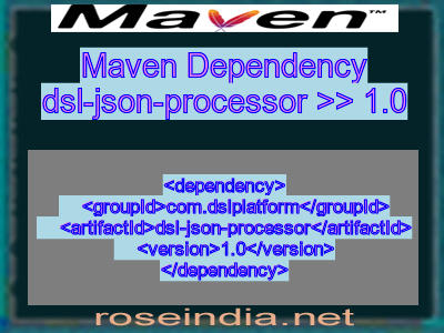 Maven dependency of dsl-json-processor version 1.0