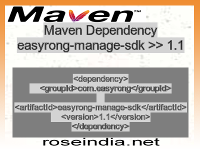 Maven dependency of easyrong-manage-sdk version 1.1