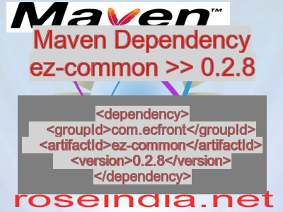 Maven dependency of ez-common version 0.2.8