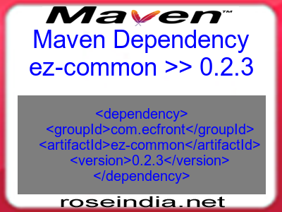 Maven dependency of ez-common version 0.2.3