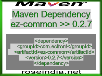 Maven dependency of ez-common version 0.2.7