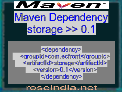 Maven dependency of storage version 0.1