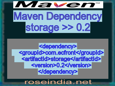 Maven dependency of storage version 0.2