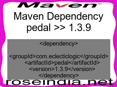 Maven dependency of pedal version 1.3.9