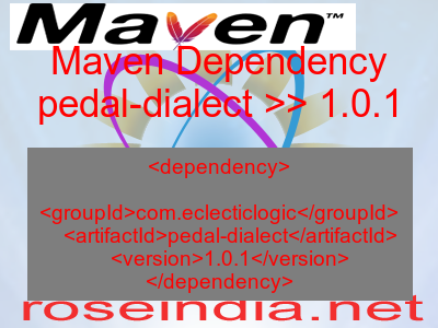 Maven dependency of pedal-dialect version 1.0.1
