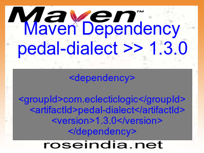 Maven dependency of pedal-dialect version 1.3.0