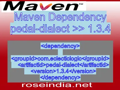 Maven dependency of pedal-dialect version 1.3.4