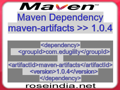 Maven dependency of maven-artifacts version 1.0.4