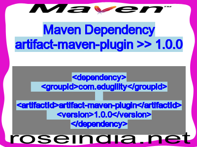Maven dependency of artifact-maven-plugin version 1.0.0