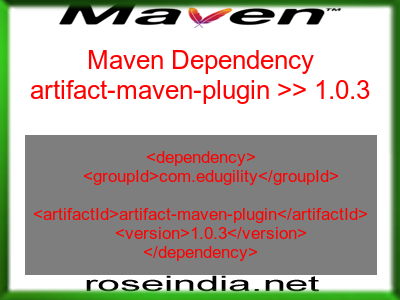 Maven dependency of artifact-maven-plugin version 1.0.3