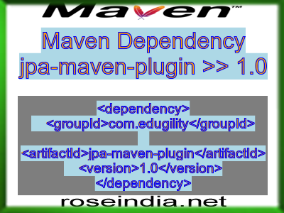 Maven dependency of jpa-maven-plugin version 1.0