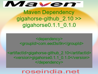 Maven dependency of gigahorse-github_2.10 version gigahorse0.1.1_0.1.0