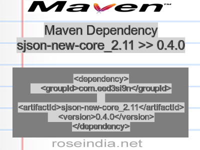 Maven dependency of sjson-new-core_2.11 version 0.4.0