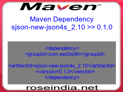 Maven dependency of sjson-new-json4s_2.10 version 0.1.0