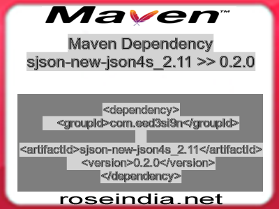 Maven dependency of sjson-new-json4s_2.11 version 0.2.0
