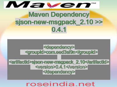 Maven dependency of sjson-new-msgpack_2.10 version 0.4.1