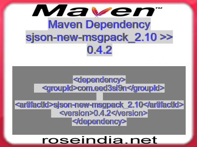 Maven dependency of sjson-new-msgpack_2.10 version 0.4.2