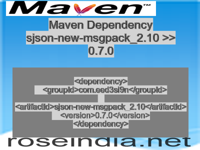 Maven dependency of sjson-new-msgpack_2.10 version 0.7.0