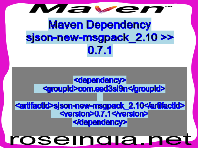 Maven dependency of sjson-new-msgpack_2.10 version 0.7.1