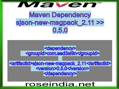 Maven dependency of sjson-new-msgpack_2.11 version 0.5.0
