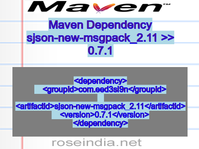 Maven dependency of sjson-new-msgpack_2.11 version 0.7.1