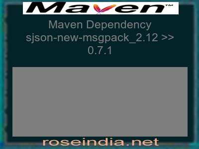 Maven dependency of sjson-new-msgpack_2.12 version 0.7.1