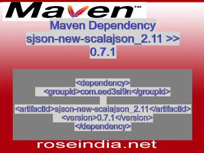 Maven dependency of sjson-new-scalajson_2.11 version 0.7.1