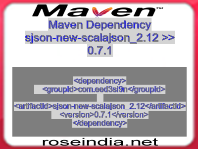 Maven dependency of sjson-new-scalajson_2.12 version 0.7.1
