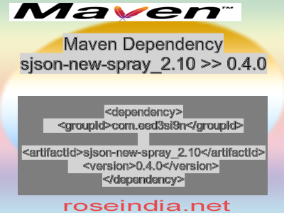 Maven dependency of sjson-new-spray_2.10 version 0.4.0