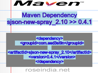 Maven dependency of sjson-new-spray_2.10 version 0.4.1