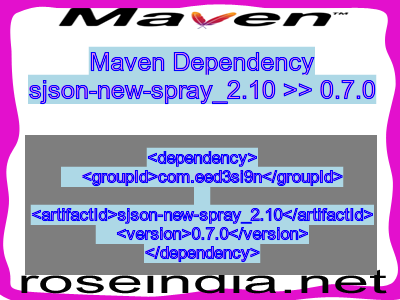 Maven dependency of sjson-new-spray_2.10 version 0.7.0