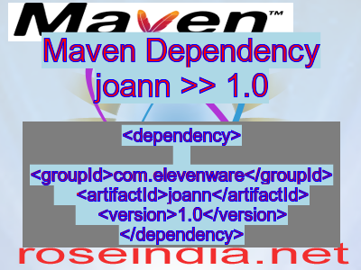 Maven dependency of joann version 1.0