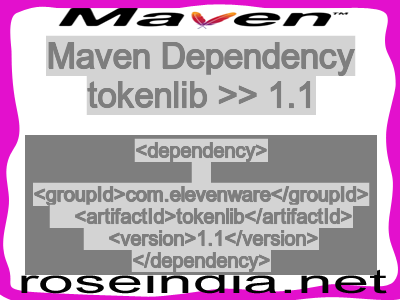 Maven dependency of tokenlib version 1.1