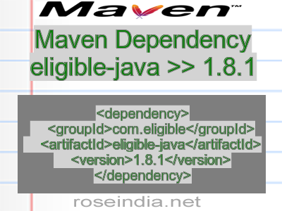 Maven dependency of eligible-java version 1.8.1