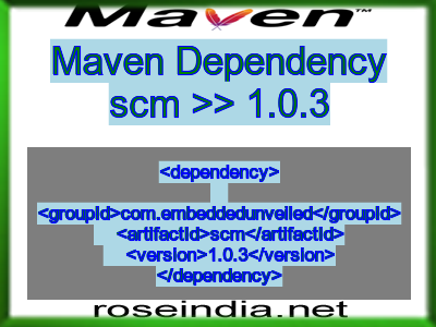 Maven dependency of scm version 1.0.3