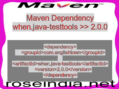 Maven dependency of when.java-testtools version 2.0.0