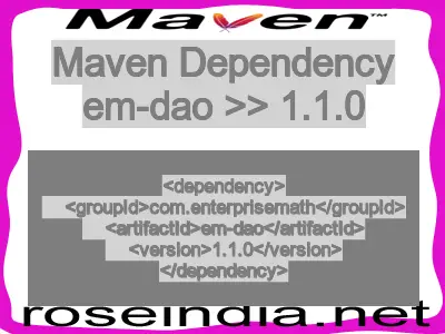Maven dependency of em-dao version 1.1.0