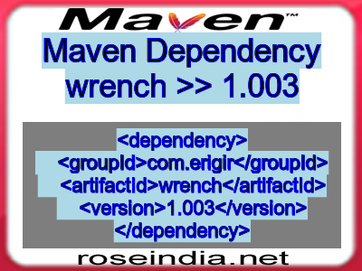 Maven dependency of wrench version 1.003
