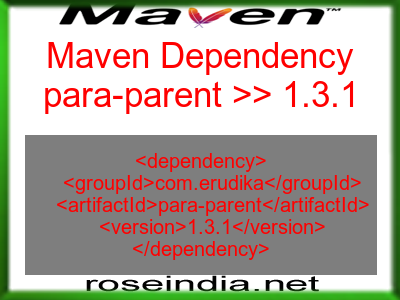 Maven dependency of para-parent version 1.3.1
