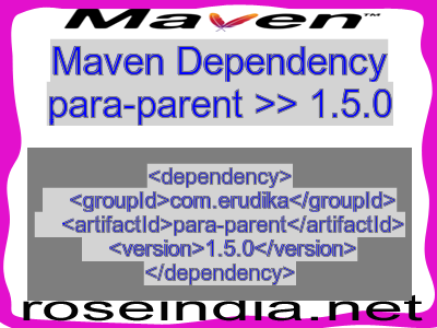Maven dependency of para-parent version 1.5.0