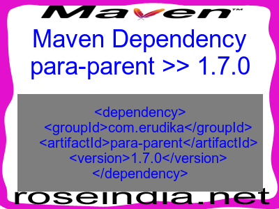 Maven dependency of para-parent version 1.7.0