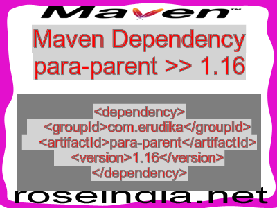 Maven dependency of para-parent version 1.16