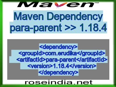 Maven dependency of para-parent version 1.18.4