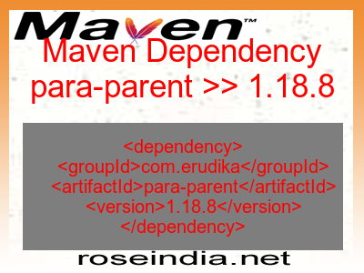 Maven dependency of para-parent version 1.18.8