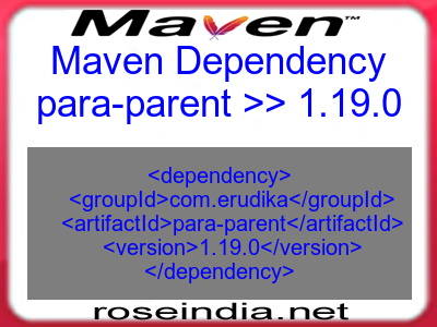 Maven dependency of para-parent version 1.19.0