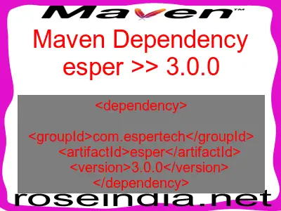 Maven dependency of esper version 3.0.0