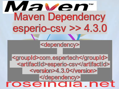Maven dependency of esperio-csv version 4.3.0